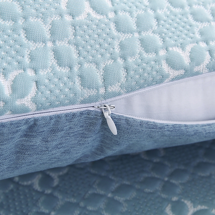 91家纺网 家纺一手货源 找家纺 小牛席业 2026新款浪漫花语冷感豆豆【荞麦枕】 浪漫花语冷感豆豆夏凉枕（蓝色）