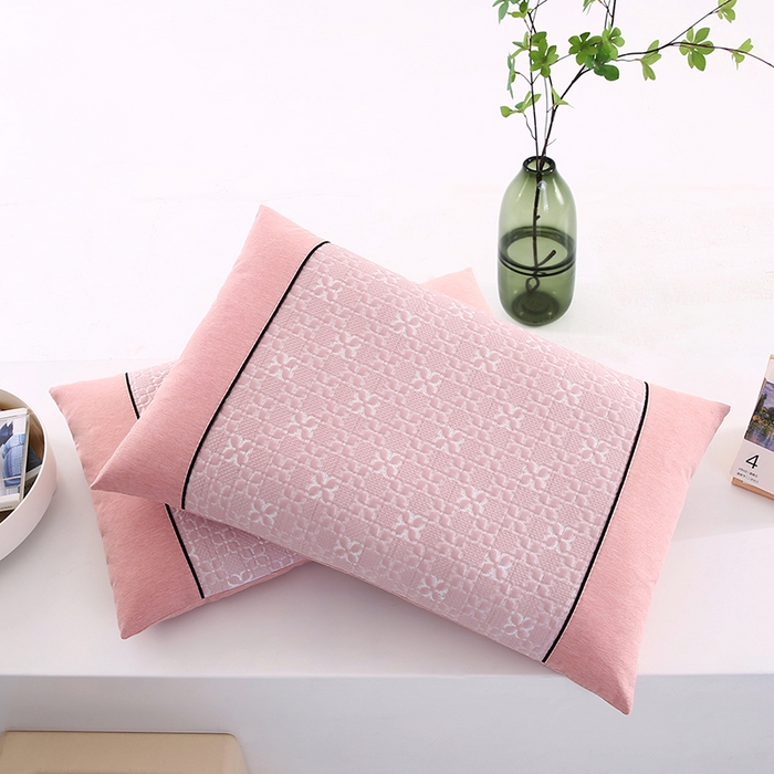 91家纺网 家纺一手货源 找家纺 小牛席业 2026新款浪漫花语冷感豆豆【夏凉枕】 浪漫花语冷感豆豆夏凉枕（粉色）