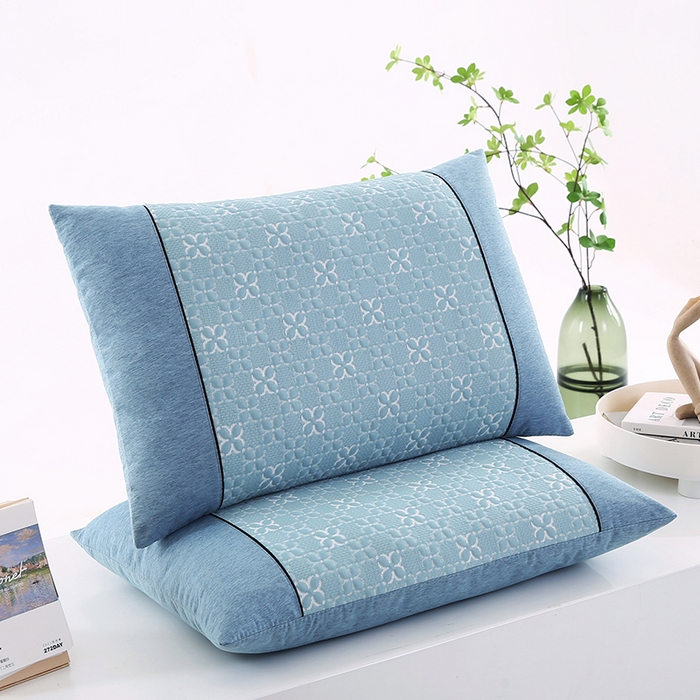 91家纺网 家纺一手货源 找家纺 小牛席业 2026新款浪漫花语冷感豆豆【夏凉枕】 浪漫花语冷感豆豆夏凉枕（蓝色）