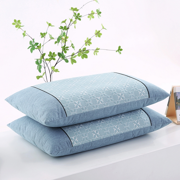 91家纺网 家纺一手货源 找家纺 小牛席业 2026新款浪漫花语冷感豆豆【夏凉枕】 浪漫花语冷感豆豆夏凉枕（蓝色）