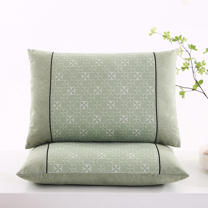 91家纺网 家纺一手货源 找家纺 小牛席业 2026新款浪漫花语冷感豆豆【夏凉枕】 浪漫花语冷感豆豆夏凉枕（绿色）