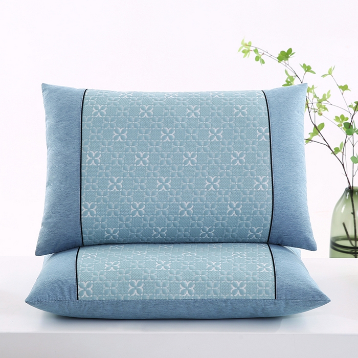 91家纺网 家纺一手货源 找家纺 小牛席业 2026新款浪漫花语冷感豆豆【夏凉枕】 浪漫花语冷感豆豆夏凉枕（蓝色）