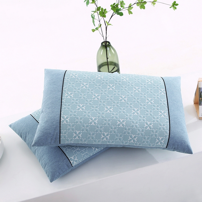 91家纺网 家纺一手货源 找家纺 小牛席业 2026新款浪漫花语冷感豆豆【夏凉枕】 浪漫花语冷感豆豆夏凉枕（蓝色）