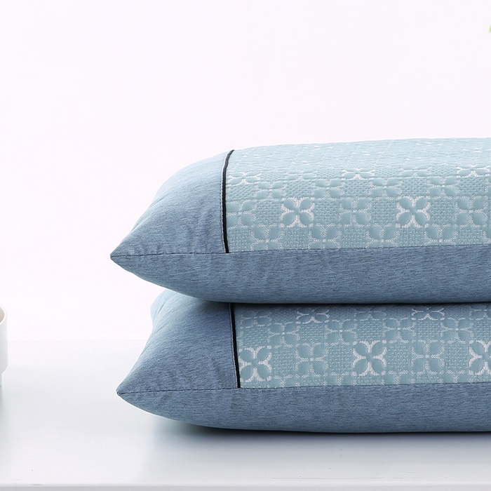 91家纺网 家纺一手货源 找家纺 小牛席业 2026新款浪漫花语冷感豆豆【夏凉枕】 浪漫花语冷感豆豆夏凉枕（蓝色）