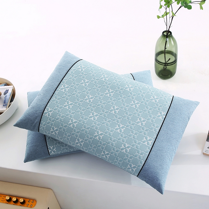 91家纺网 家纺一手货源 找家纺 小牛席业 2026新款浪漫花语冷感豆豆【夏凉枕】 浪漫花语冷感豆豆夏凉枕（蓝色）