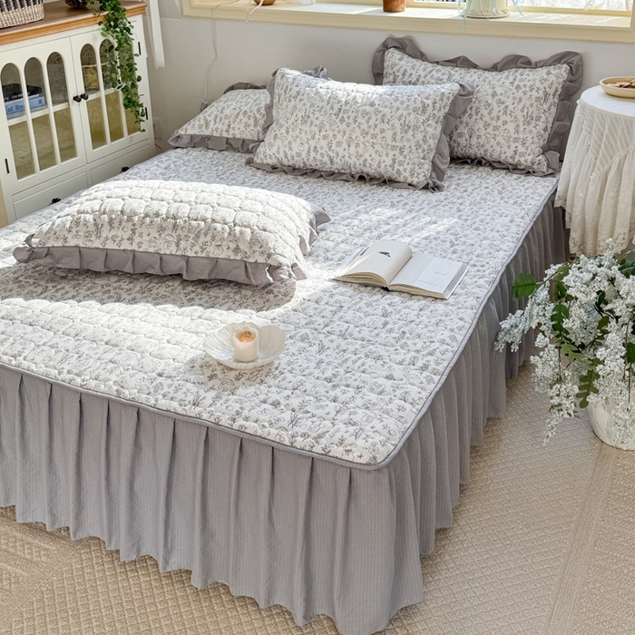 91家纺网 家纺一手货源 找家纺 禧缘家纺（原梦想家） 2026新款小清新皱皱纱木棉床裙式床笠印花单枕套 童话