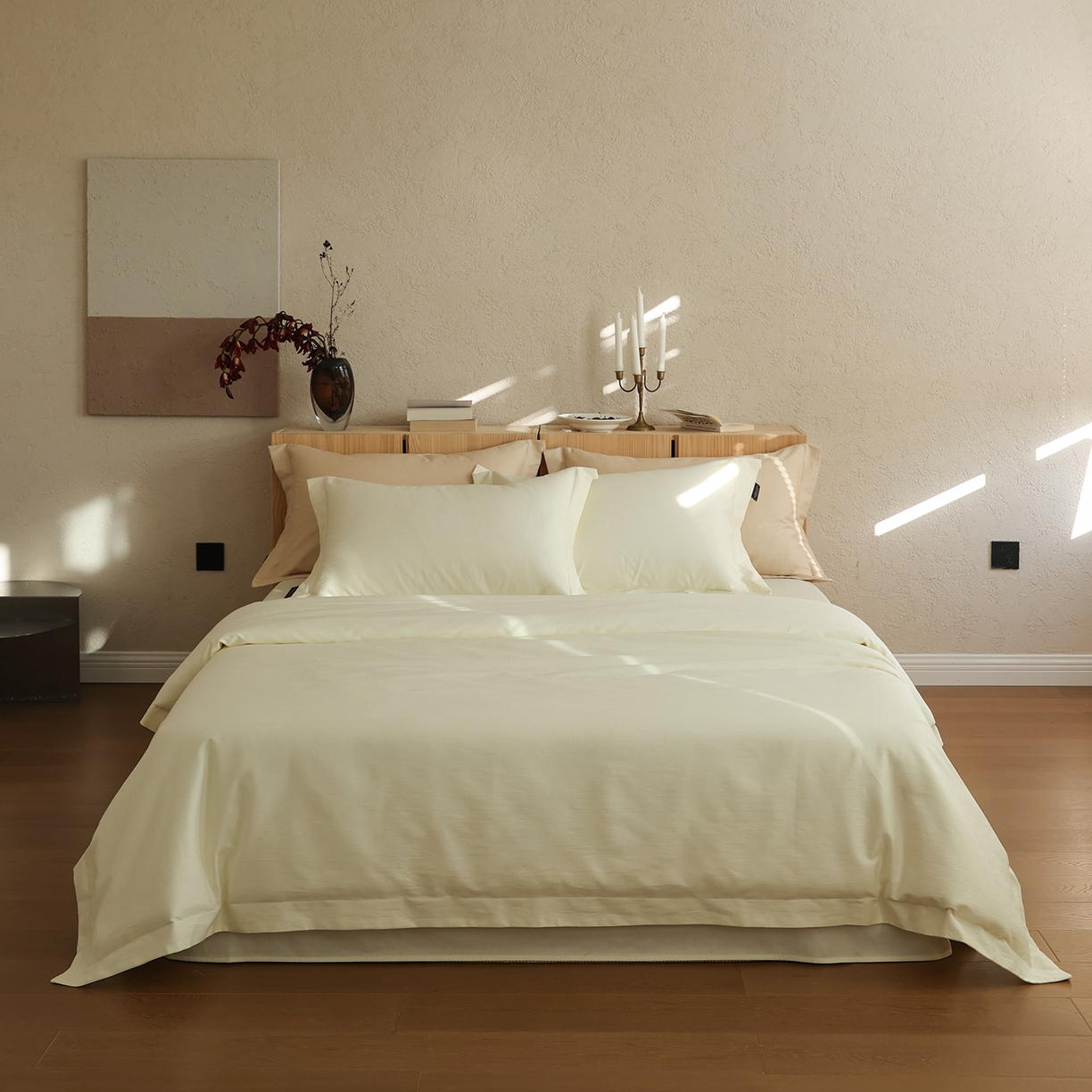 三味舒屋 2026新款长绒棉全棉提花四件套-尼亚系列 尼亚象牙白