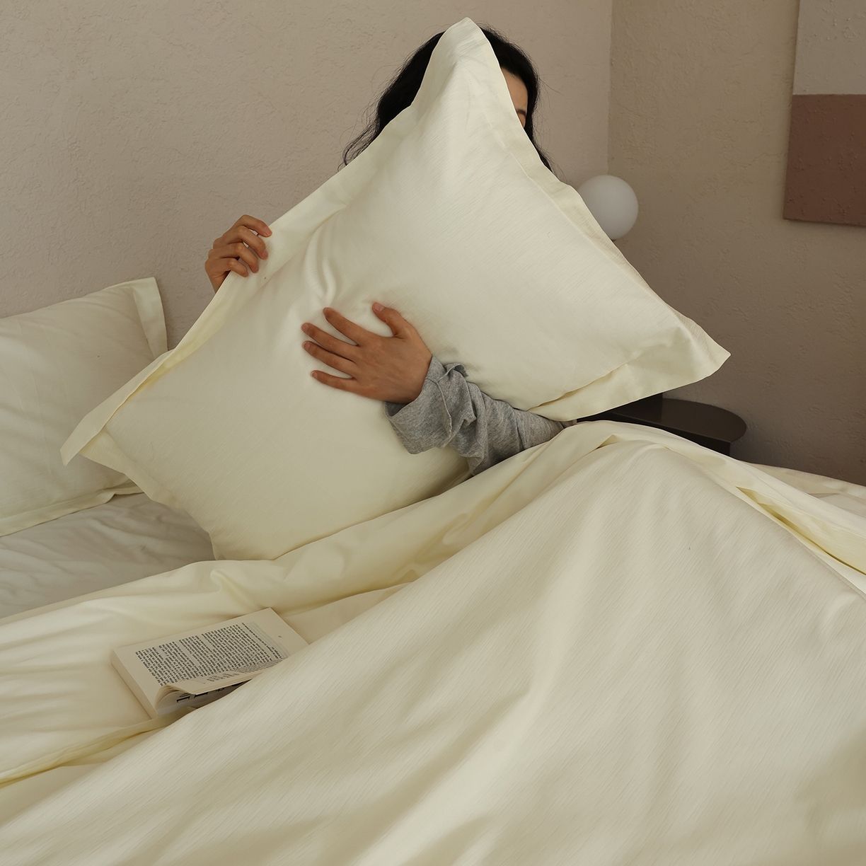 91家纺网 家纺一手货源 找家纺 三味舒屋 2026新款长绒棉全棉提花四件套-尼亚系列 尼亚象牙白