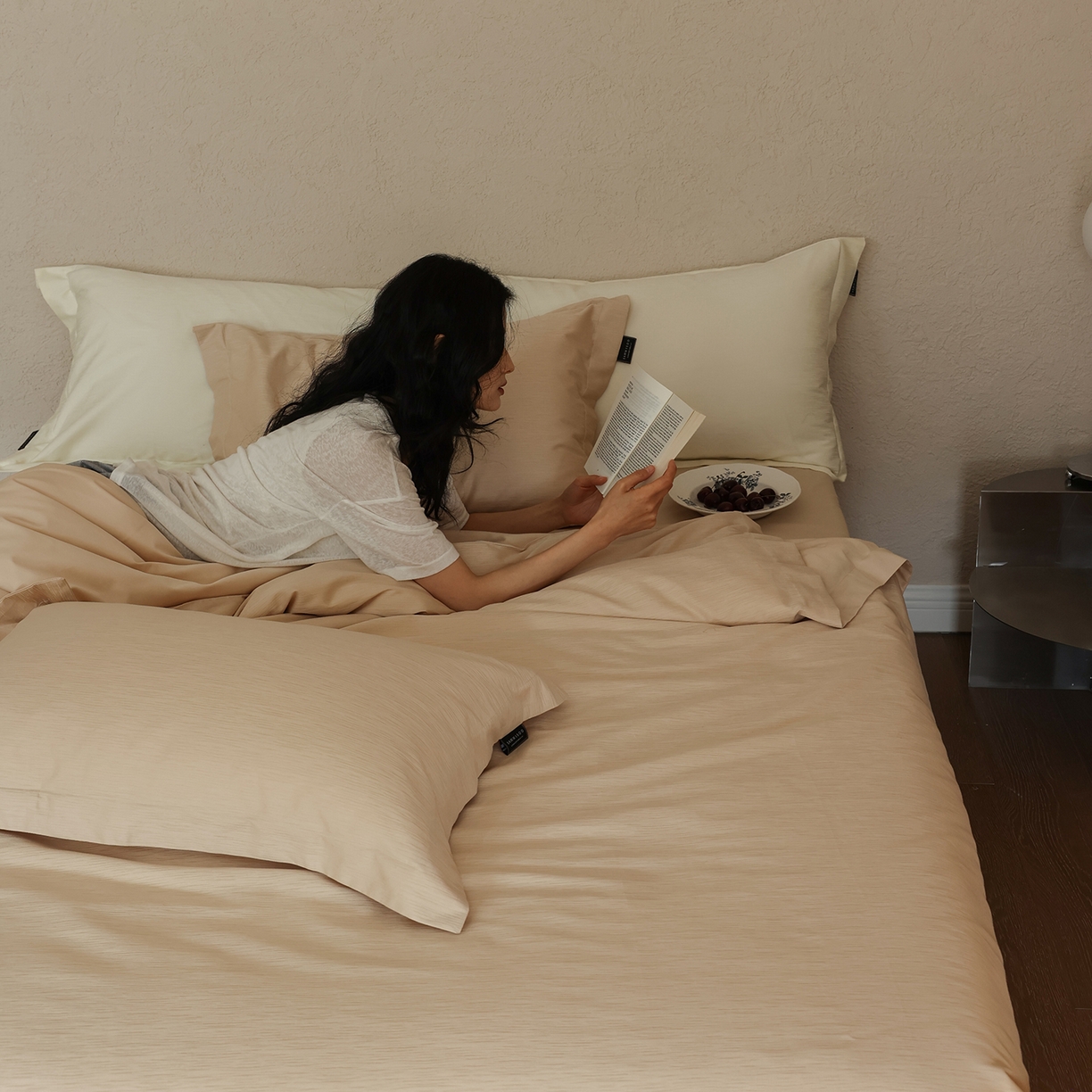 91家纺网 家纺一手货源 找家纺 三味舒屋 2026新款长绒棉全棉提花四件套-尼亚系列 尼亚星光金