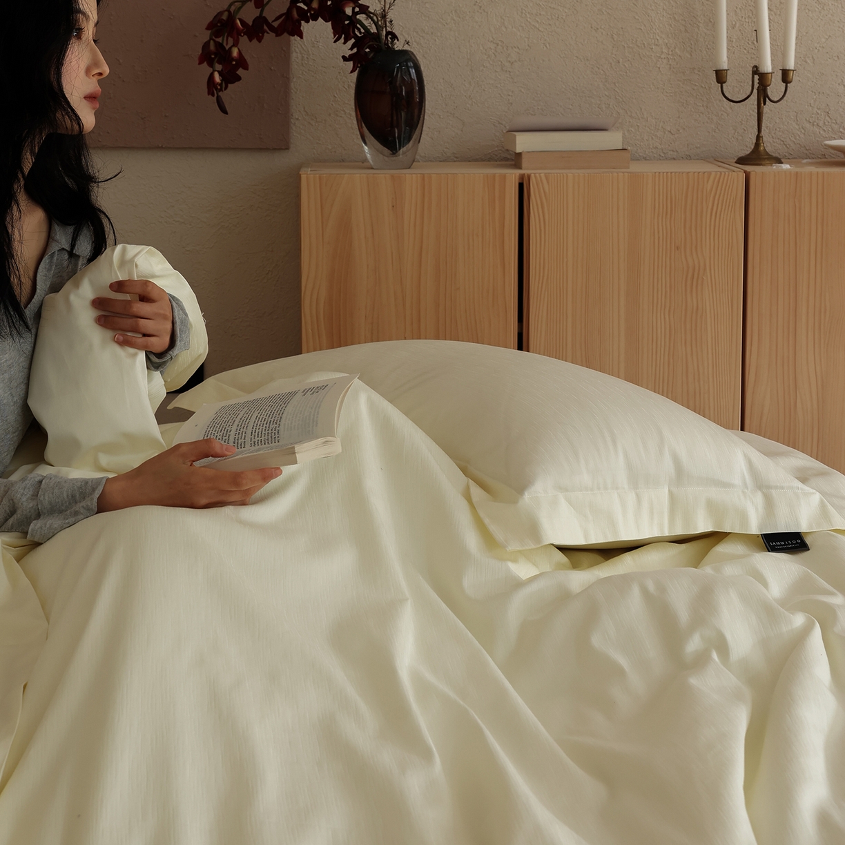 91家纺网 家纺一手货源 找家纺 三味舒屋 2026新款长绒棉全棉提花四件套-尼亚系列 尼亚象牙白