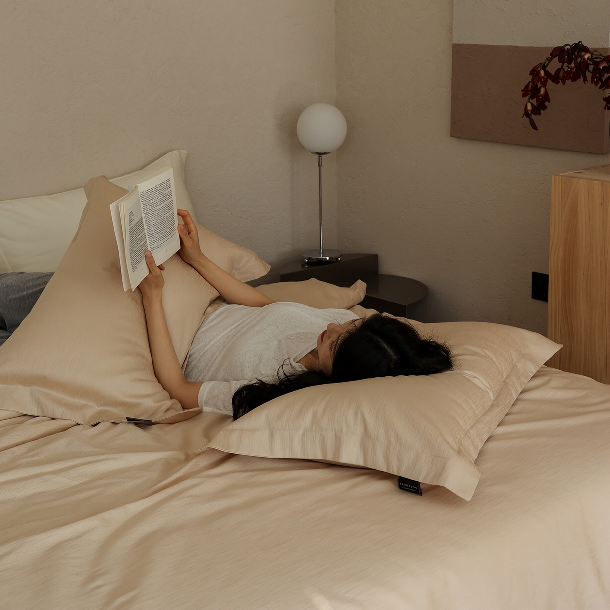 91家纺网 家纺一手货源 找家纺 三味舒屋 2026新款长绒棉全棉提花四件套-尼亚系列 尼亚星光金