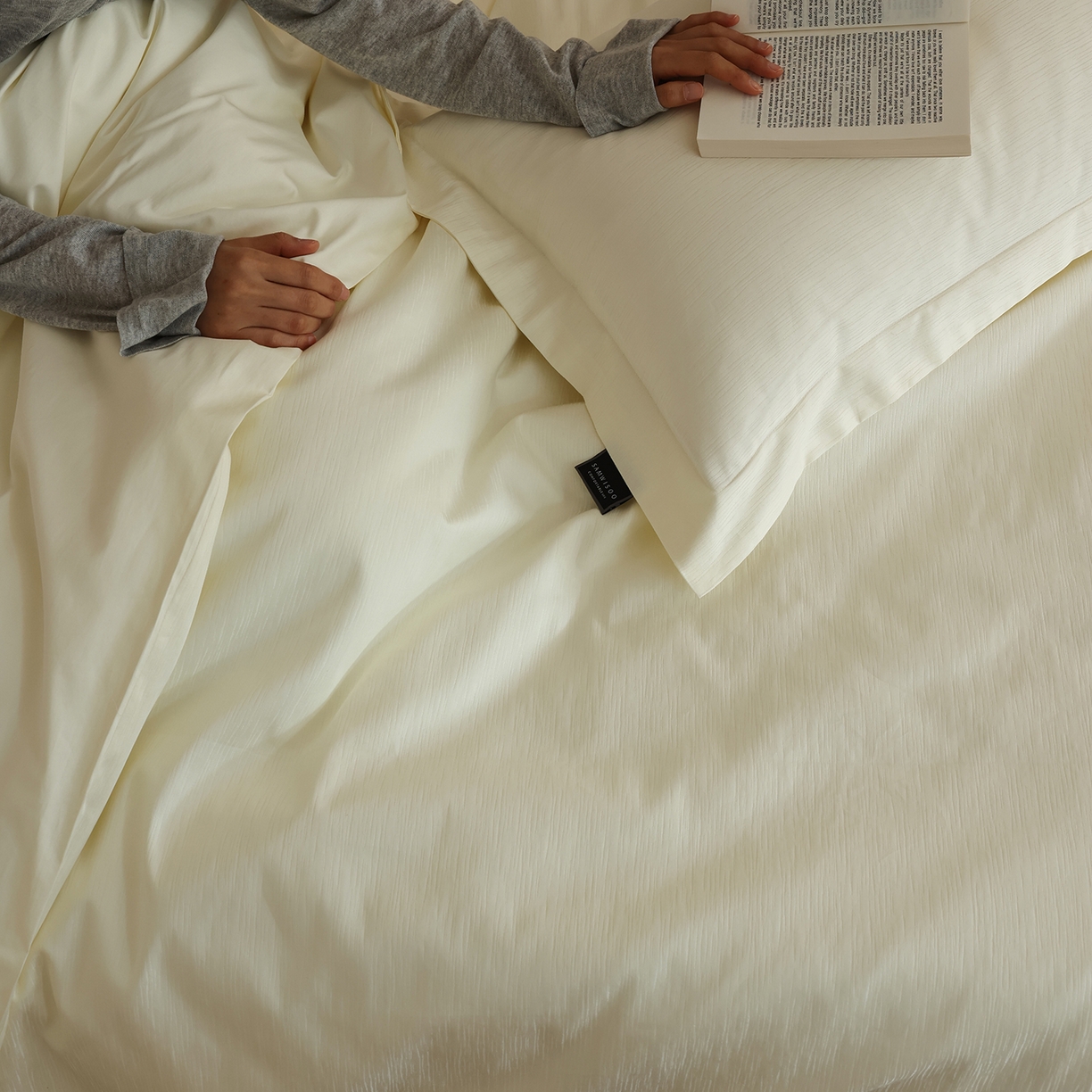 91家纺网 家纺一手货源 找家纺 三味舒屋 2026新款长绒棉全棉提花四件套-尼亚系列 尼亚象牙白