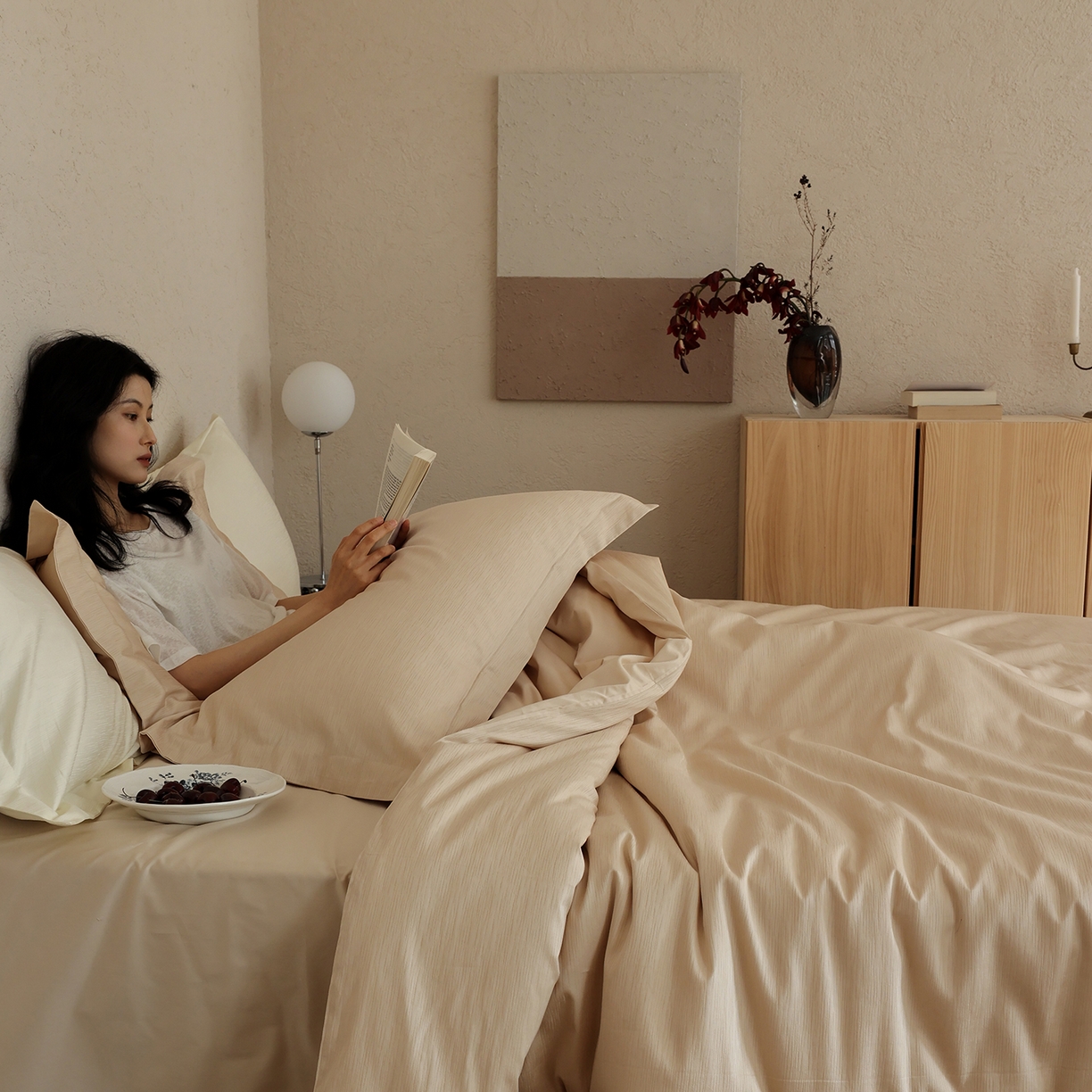 91家纺网 家纺一手货源 找家纺 三味舒屋 2026新款长绒棉全棉提花四件套-尼亚系列 尼亚星光金