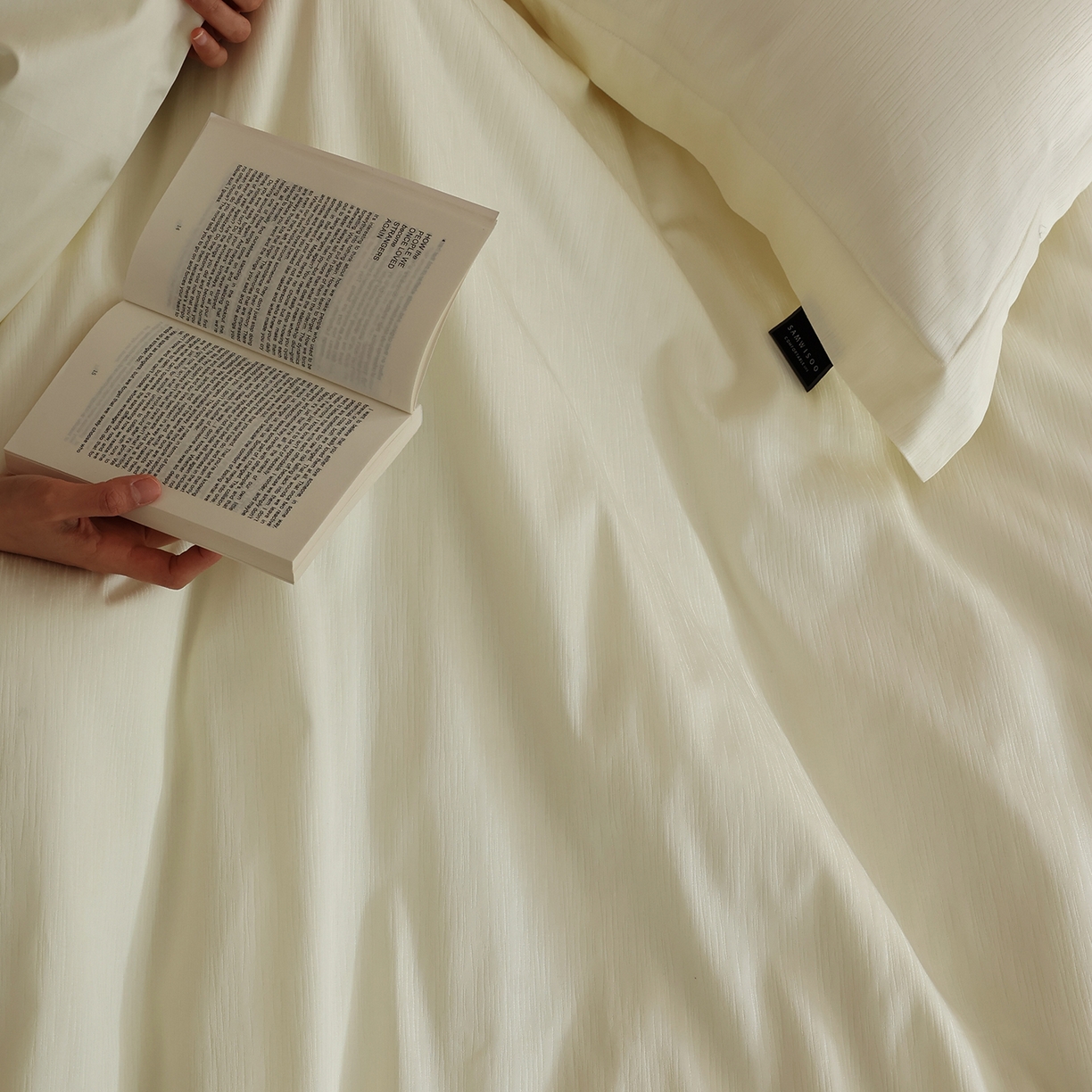 91家纺网 家纺一手货源 找家纺 三味舒屋 2026新款长绒棉全棉提花四件套-尼亚系列 尼亚象牙白