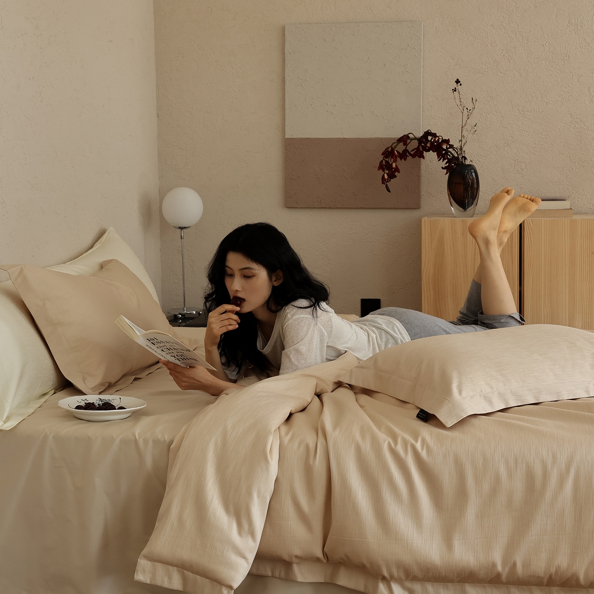 91家纺网 家纺一手货源 找家纺 三味舒屋 2026新款长绒棉全棉提花四件套-尼亚系列 尼亚星光金