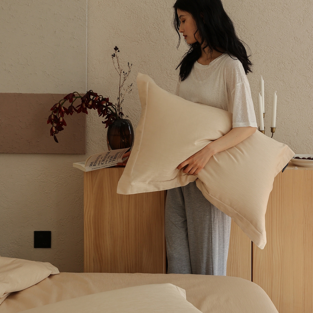 91家纺网 家纺一手货源 找家纺 三味舒屋 2026新款长绒棉全棉提花四件套-尼亚系列 尼亚星光金