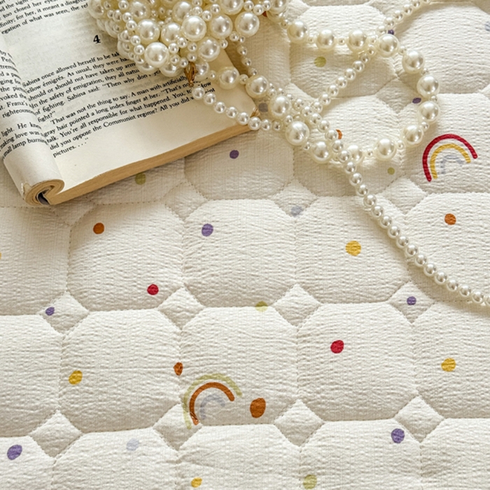 91家纺网 家纺一手货源 找家纺 （总）禧缘家纺（原梦想家） 2026新款小清新皱皱纱木棉床裙式床笠印花单被套