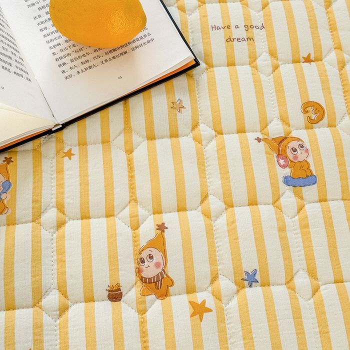 91家纺网 家纺一手货源 找家纺 禧缘家纺（原梦想家） 2026新款小清新皱皱纱木棉床裙式床笠印花单被套 星星