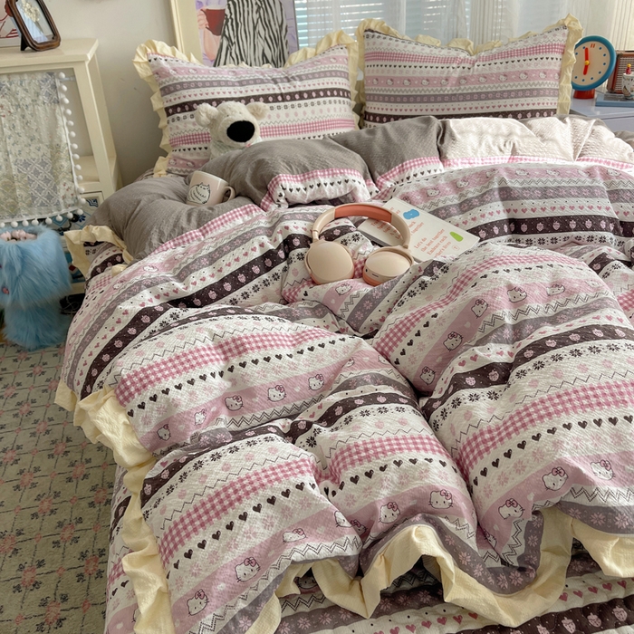 91家纺网 家纺一手货源 找家纺 （总）迪梦姿家纺 2026新款高克重泡芙纱泡泡纱床盖款四件套系列