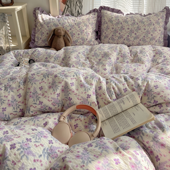 91家纺网 家纺一手货源 找家纺 （总）迪梦姿家纺 2026新款高克重泡芙纱泡泡纱床盖款四件套系列