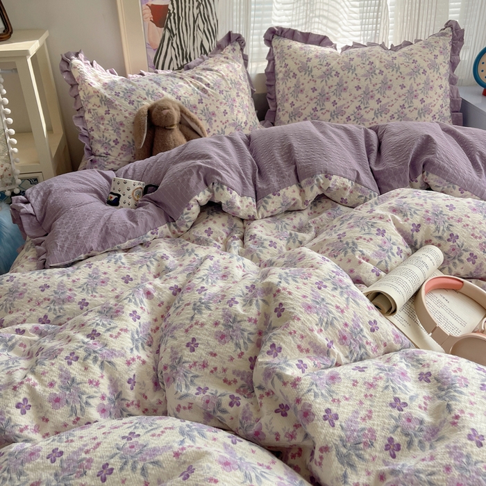 91家纺网 家纺一手货源 找家纺 （总）迪梦姿家纺 2026新款高克重泡芙纱泡泡纱床盖款四件套系列