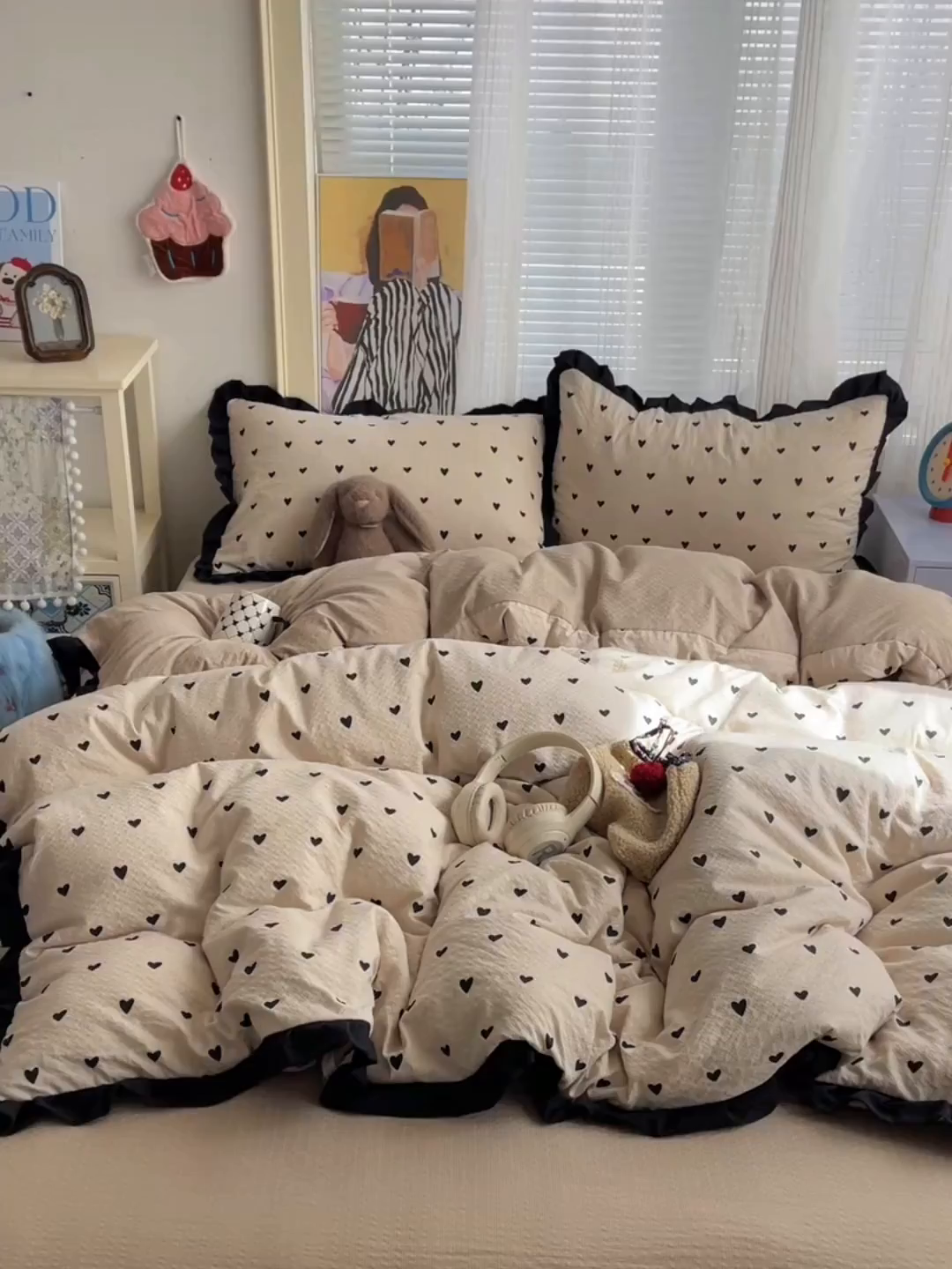 91家纺网 家纺一手货源 找家纺 迪梦姿家纺 2026新款高克重泡芙纱泡泡纱床盖款四件套系列 甜心咖絮