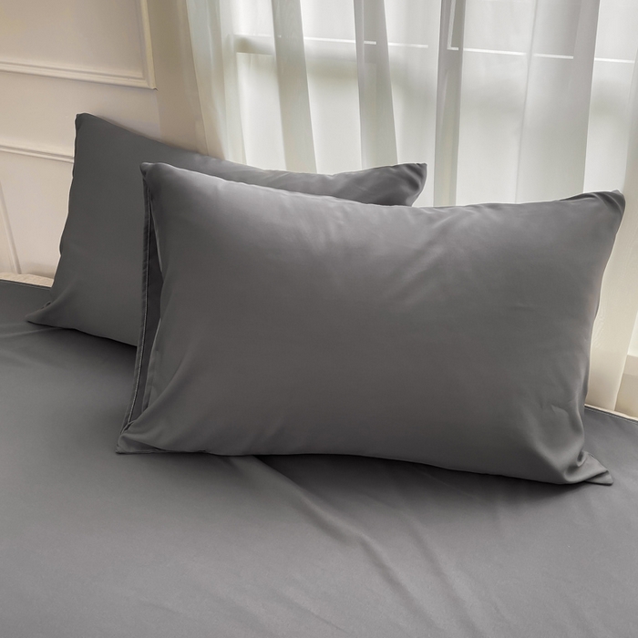 91家纺网 家纺一手货源 找家纺 （总）乐沐家纺 2026新款春夏纯色水洗冰丝单枕套枕套单件单品枕套