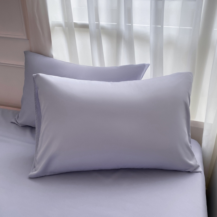 乐沐家纺 2026新款春夏纯色水洗冰丝单枕套枕套单件单品枕套 雅紫