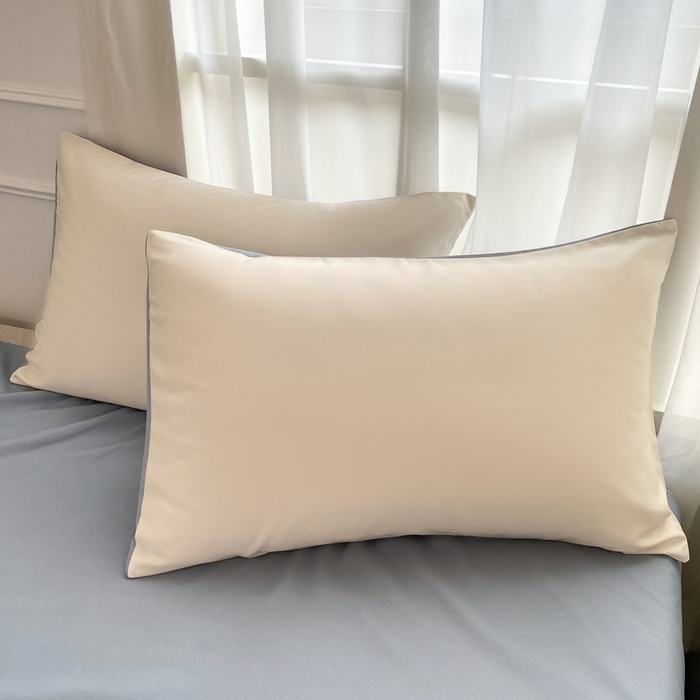 乐沐家纺 2026新款春夏纯色水洗冰丝单枕套枕套单件单品枕套 天空米蓝