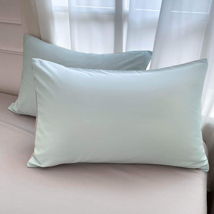 乐沐家纺 2026新款春夏纯色水洗冰丝单枕套枕套单件单品枕套 绅士绿灰