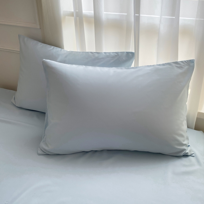 乐沐家纺 2026新款春夏纯色水洗冰丝单枕套枕套单件单品枕套 天空蓝