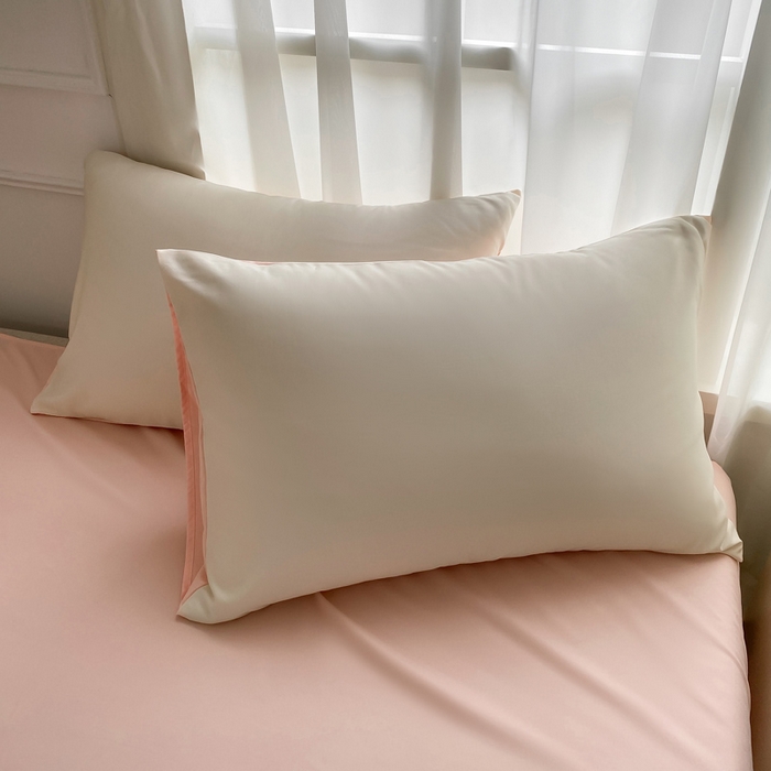 乐沐家纺 2026新款春夏纯色水洗冰丝单枕套枕套单件单品枕套 湘妃玉黄