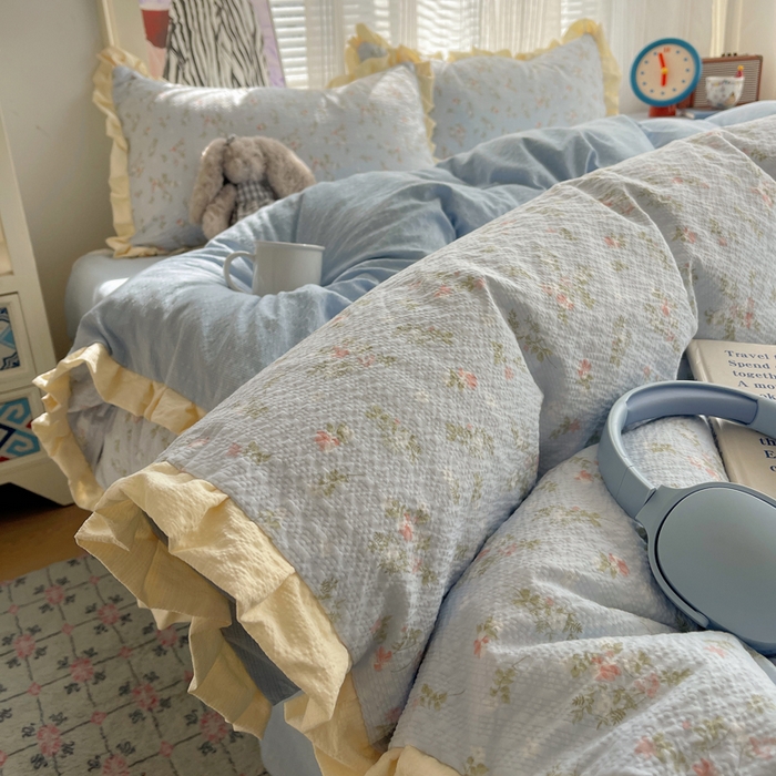 91家纺网 家纺一手货源 找家纺 （总）迪梦姿家纺 2026新款高克重泡芙纱泡泡纱床单款四件套系列