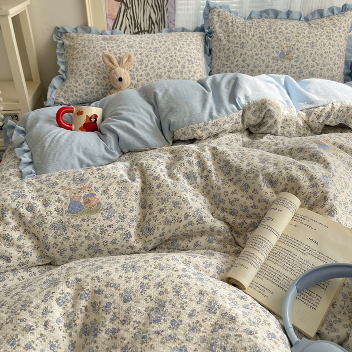 91家纺网 家纺一手货源 找家纺 （总）迪梦姿家纺 2026新款高克重泡芙纱泡泡纱床单款四件套系列