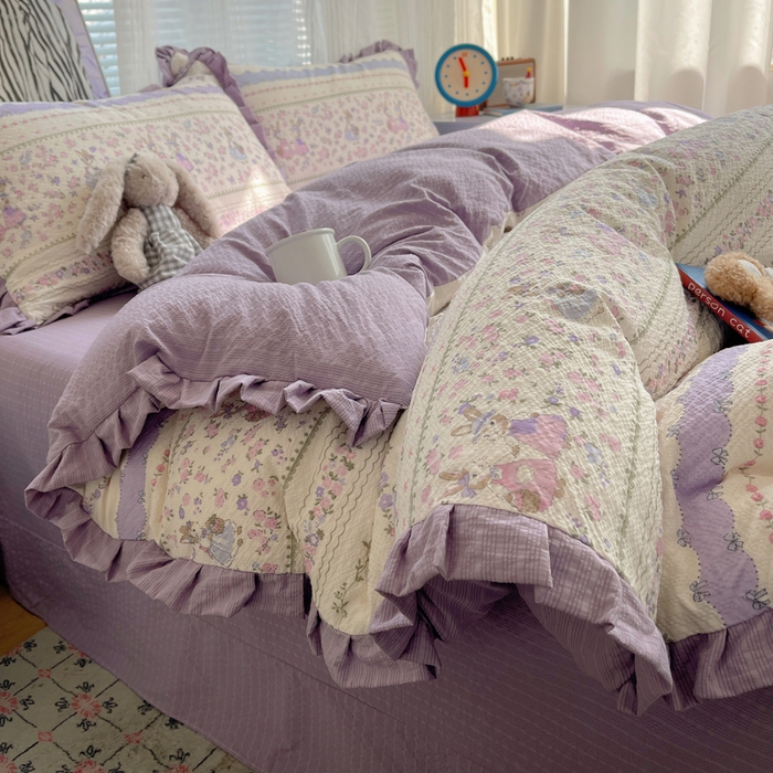 91家纺网 家纺一手货源 找家纺 （总）迪梦姿家纺 2026新款高克重泡芙纱泡泡纱床单款四件套系列