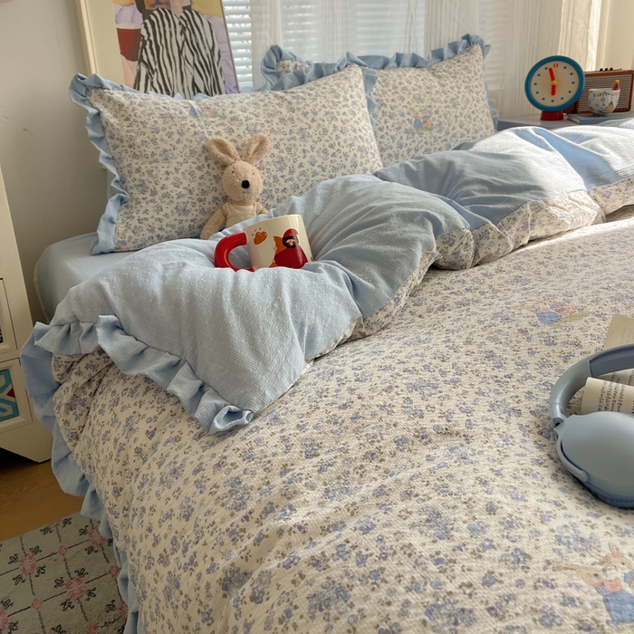 91家纺网 家纺一手货源 找家纺 （总）迪梦姿家纺 2026新款高克重泡芙纱泡泡纱床单款四件套系列