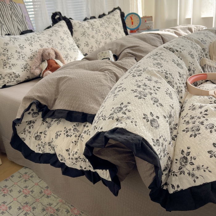 91家纺网 家纺一手货源 找家纺 （总）迪梦姿家纺 2026新款高克重泡芙纱泡泡纱床单款四件套系列