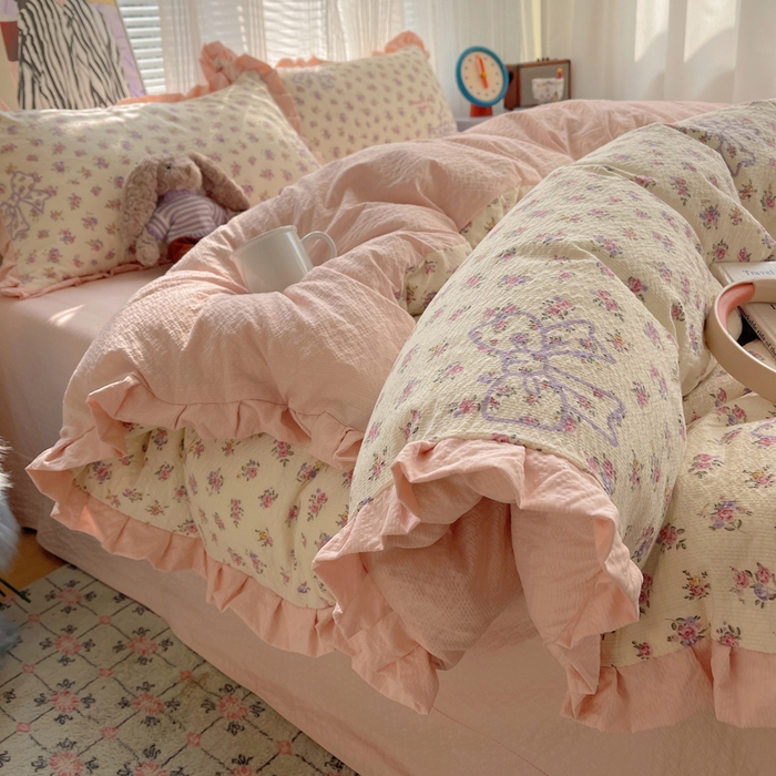 91家纺网 家纺一手货源 找家纺 （总）迪梦姿家纺 2026新款高克重泡芙纱泡泡纱床单款四件套系列