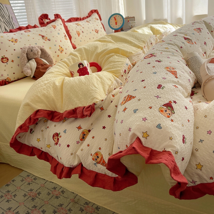 91家纺网 家纺一手货源 找家纺 （总）迪梦姿家纺 2026新款高克重泡芙纱泡泡纱床单款四件套系列