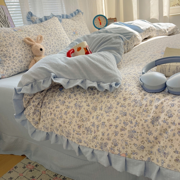 91家纺网 家纺一手货源 找家纺 （总）迪梦姿家纺 2026新款高克重泡芙纱泡泡纱床单款四件套系列