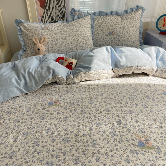 91家纺网 家纺一手货源 找家纺 （总）迪梦姿家纺 2026新款高克重泡芙纱泡泡纱床单款四件套系列