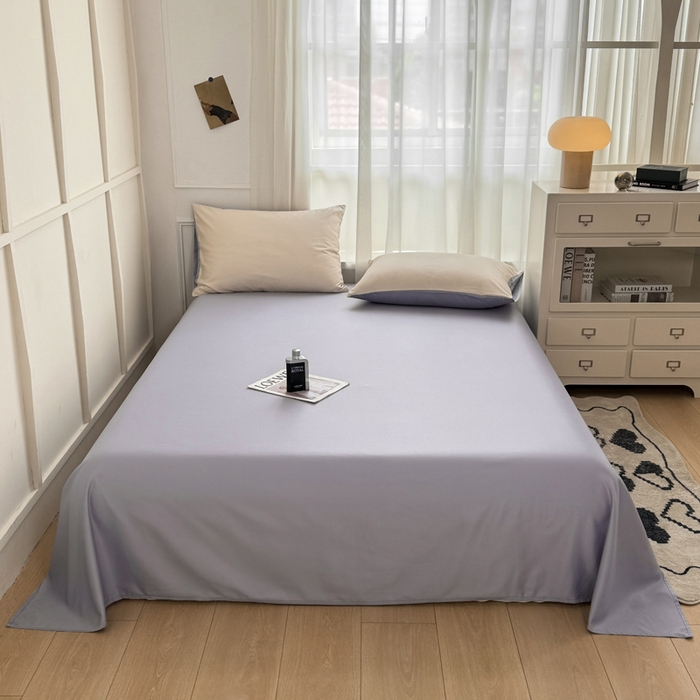 乐沐家纺 2026新款春夏纯色水洗冰丝单床单床单单件单品床单 紫