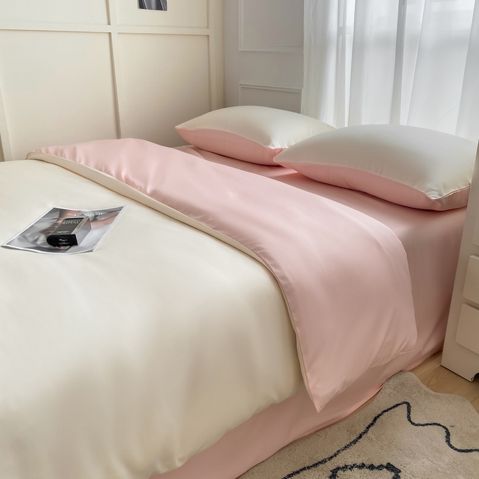 乐沐家纺 2026新款春夏水洗冰丝单被套 湘妃玉黄