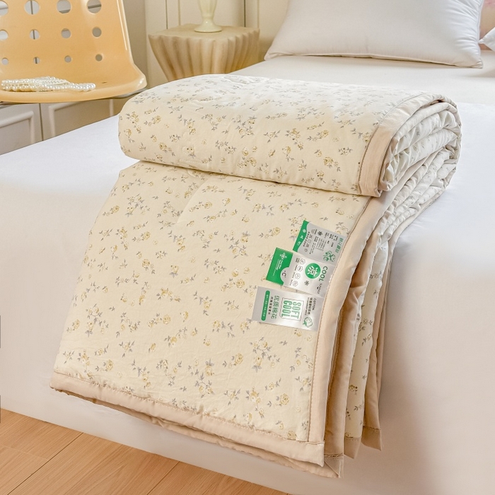 91家纺网 家纺一手货源 找家纺 爱宝被业 2026新款A类水洗棉新疆棉花夏被夏凉被 艾薇