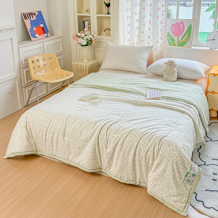 91家纺网 家纺一手货源 找家纺 爱宝被业 2026新款A类水洗棉新疆棉花夏被夏凉被 春风拂面