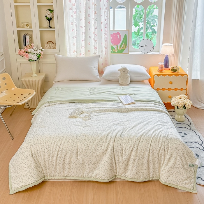 91家纺网 家纺一手货源 找家纺 爱宝被业 2026新款A类水洗棉新疆棉花夏被夏凉被 春风拂面