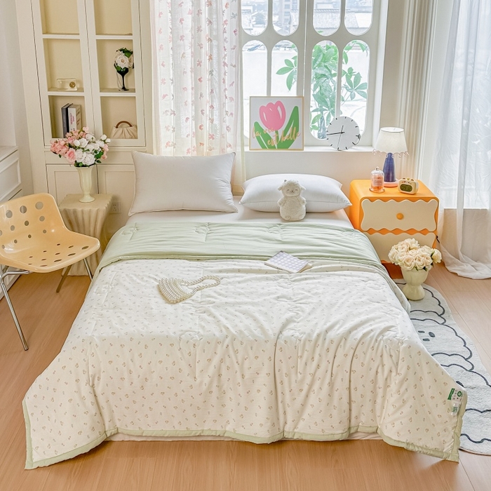 91家纺网 家纺一手货源 找家纺 爱宝被业 2026新款A类水洗棉新疆棉花夏被夏凉被 简爱