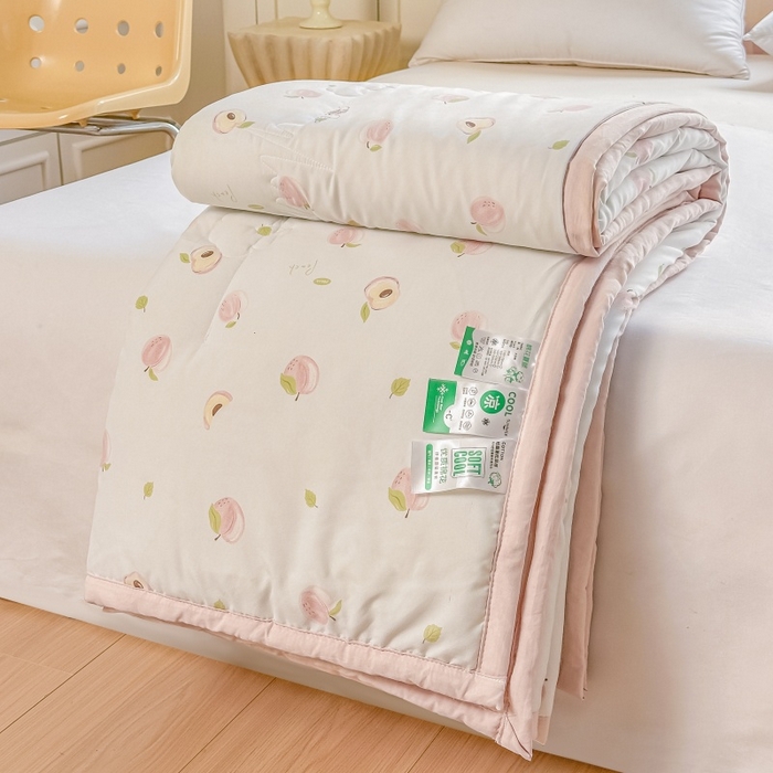 91家纺网 家纺一手货源 找家纺 爱宝被业 2026新款A类水洗棉新疆棉花夏被夏凉被 蜜桃乌龙