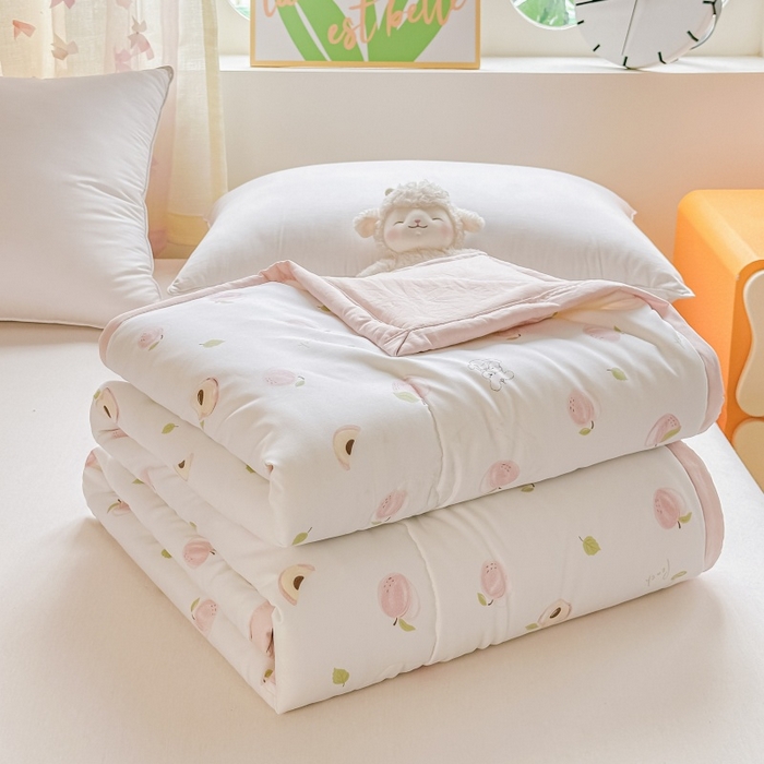 爱宝被业 2026新款A类水洗棉新疆棉花夏被夏凉被 蜜桃乌龙