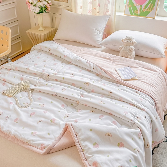 91家纺网 家纺一手货源 找家纺 爱宝被业 2026新款A类水洗棉新疆棉花夏被夏凉被 蜜桃乌龙